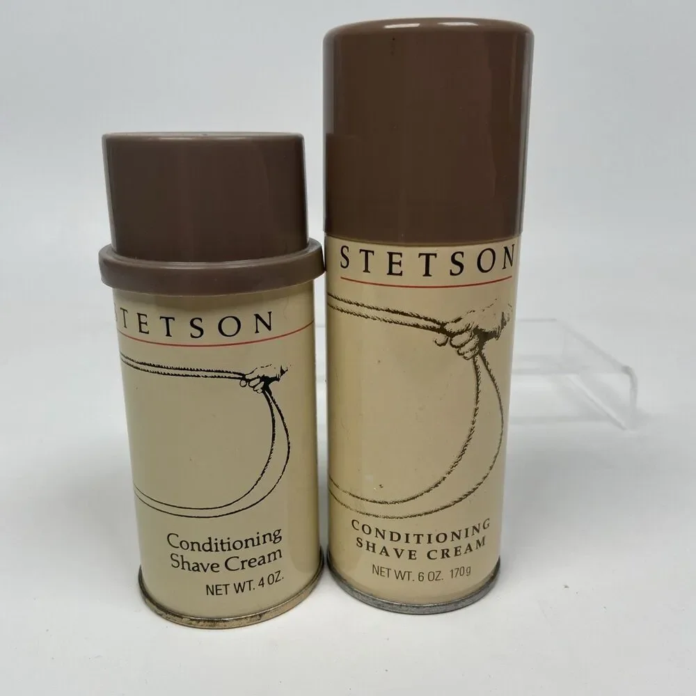 Stetson Conditioning Shave Cream Can 6oz & 4oz Vintage By Coty